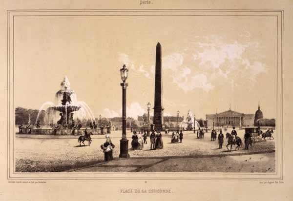 Place de la Concorde, Paris, graveret af Auguste Bry (gravering) af Jean Jacques Bachelier