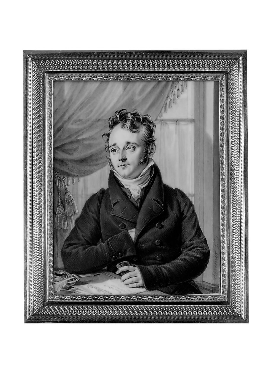 En ung digter (sepia på panel) af Jean Jacques Casimir Karpff