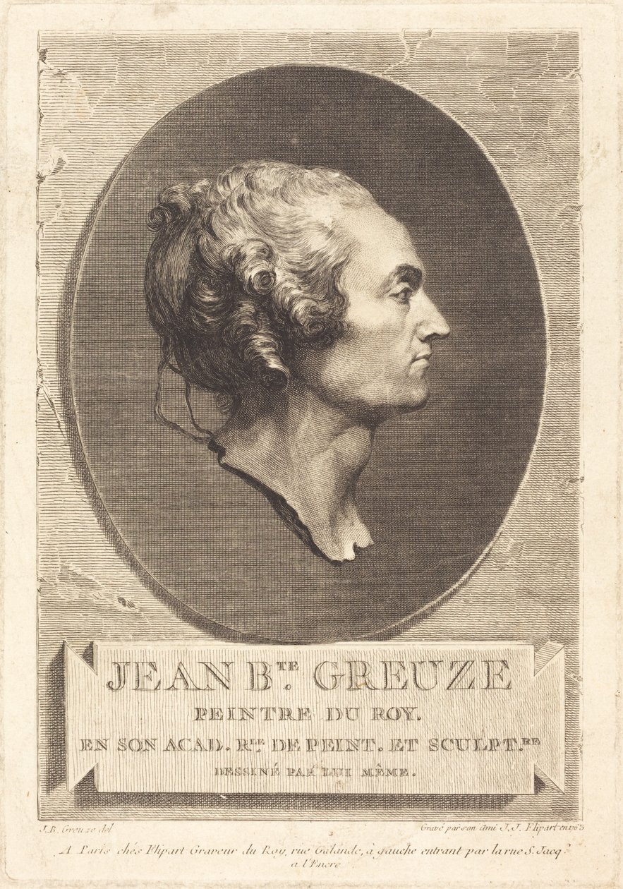 Jean-Baptiste Greuze af Jean Jacques Flipart after Jean Baptiste Greuze