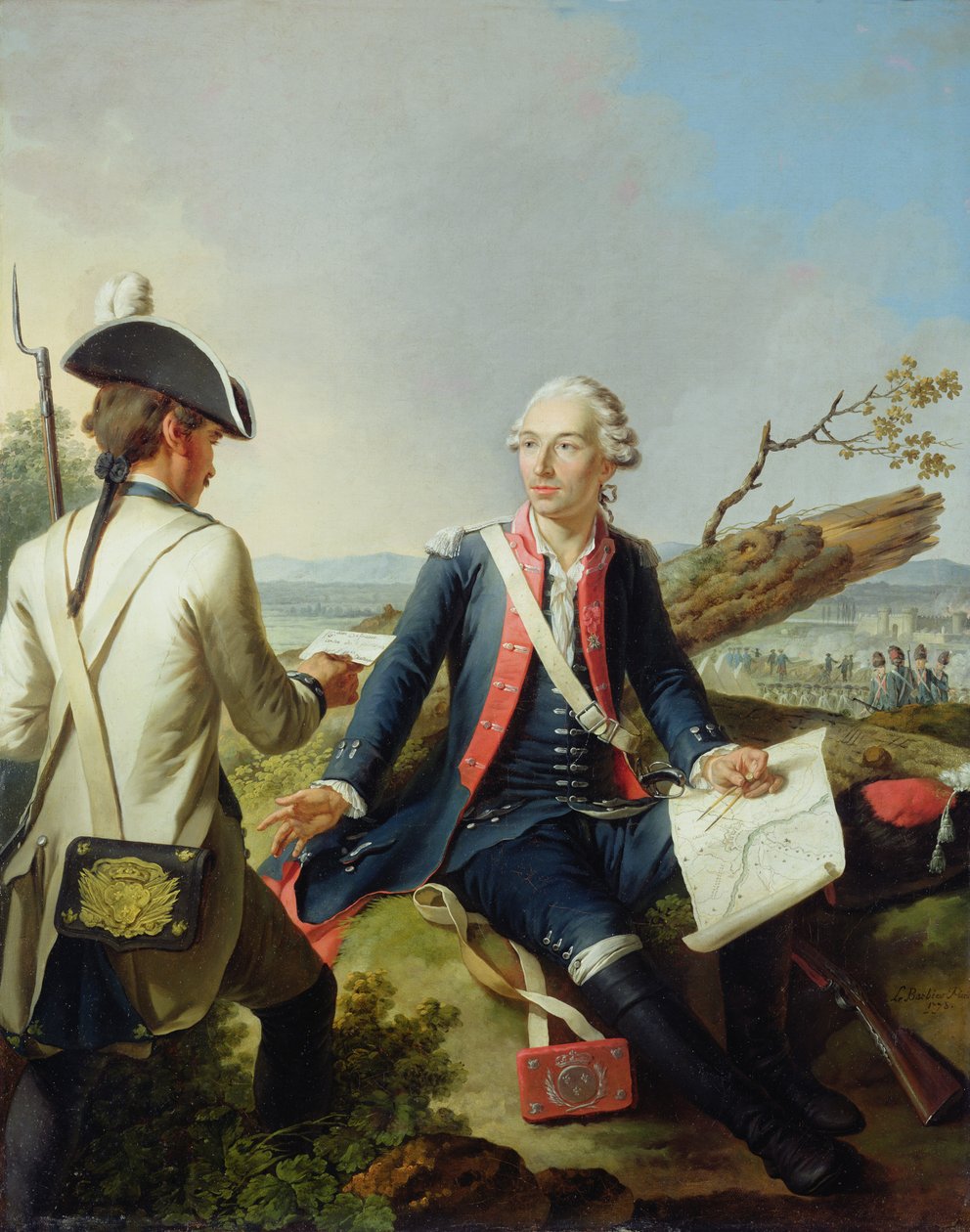 Marquis Louis dEstampes (1734-1815) ved belejringen af Kassel, 1778 af Jean Jacques Francois Le Barbier