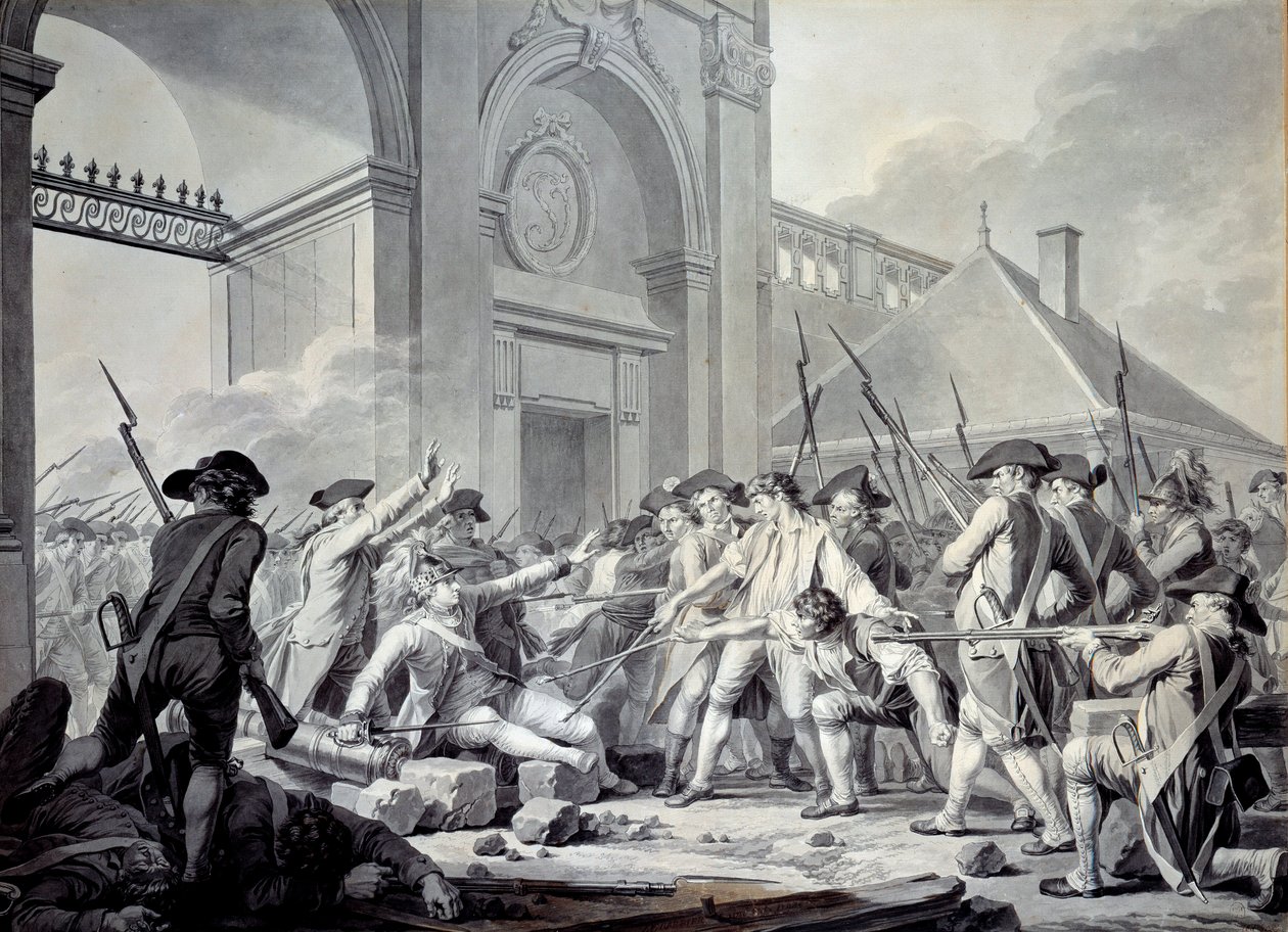 Nancy-sag: Den 31. august 1790 indledte Marquis de Bouillé (1739-1800) en undertrykkelse af soldaterne fra garnisonen i Nancy i oprør mod deres officerer. Slaget fandt sted foran vagtposten ved Stainville Gate, hvorunder af Jean Jacques Francois Le Barbier