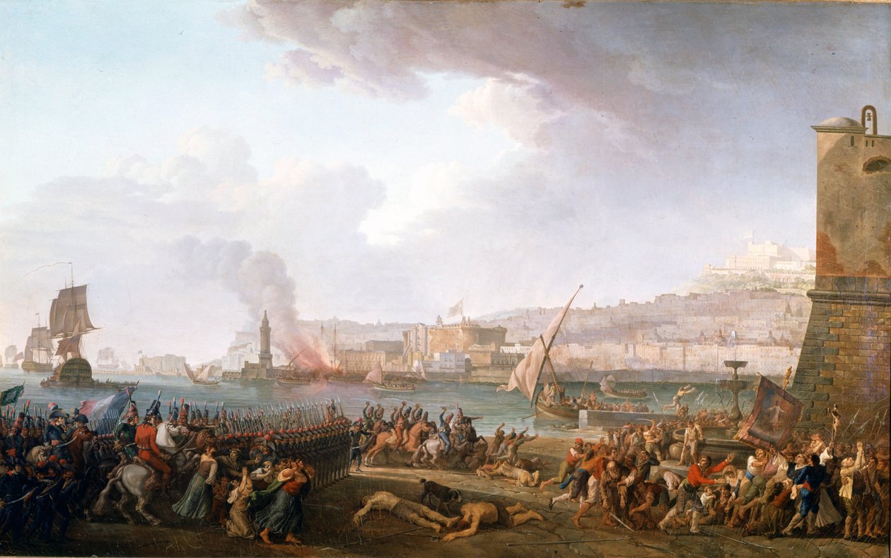 Indtræden af den franske hær under kommando af general Championet i Napoli, 21/01/1799. Maleri af Taurel Jean Jacques François (1757 - 1832). 1799. Slotte i Versailles og Trianon. af Jean Jacques Francois Taurel