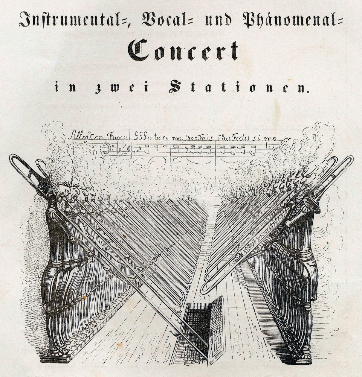 Instrumental vokal og fænomenal koncert, 1844. af Jean Jacques Grandville