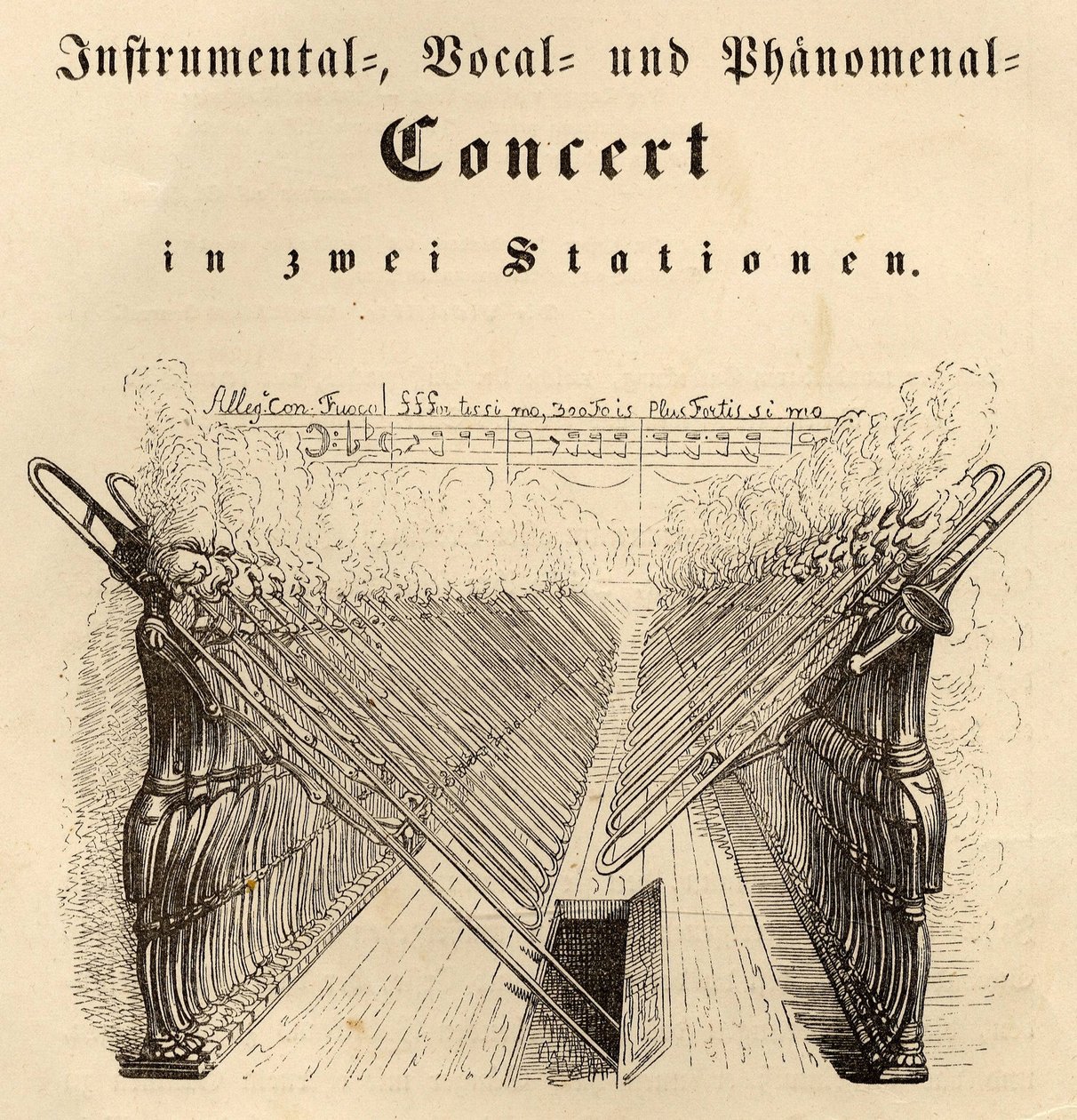 Instrumental vokal og fænomenal koncert, 1844 af Jean Jacques Grandville