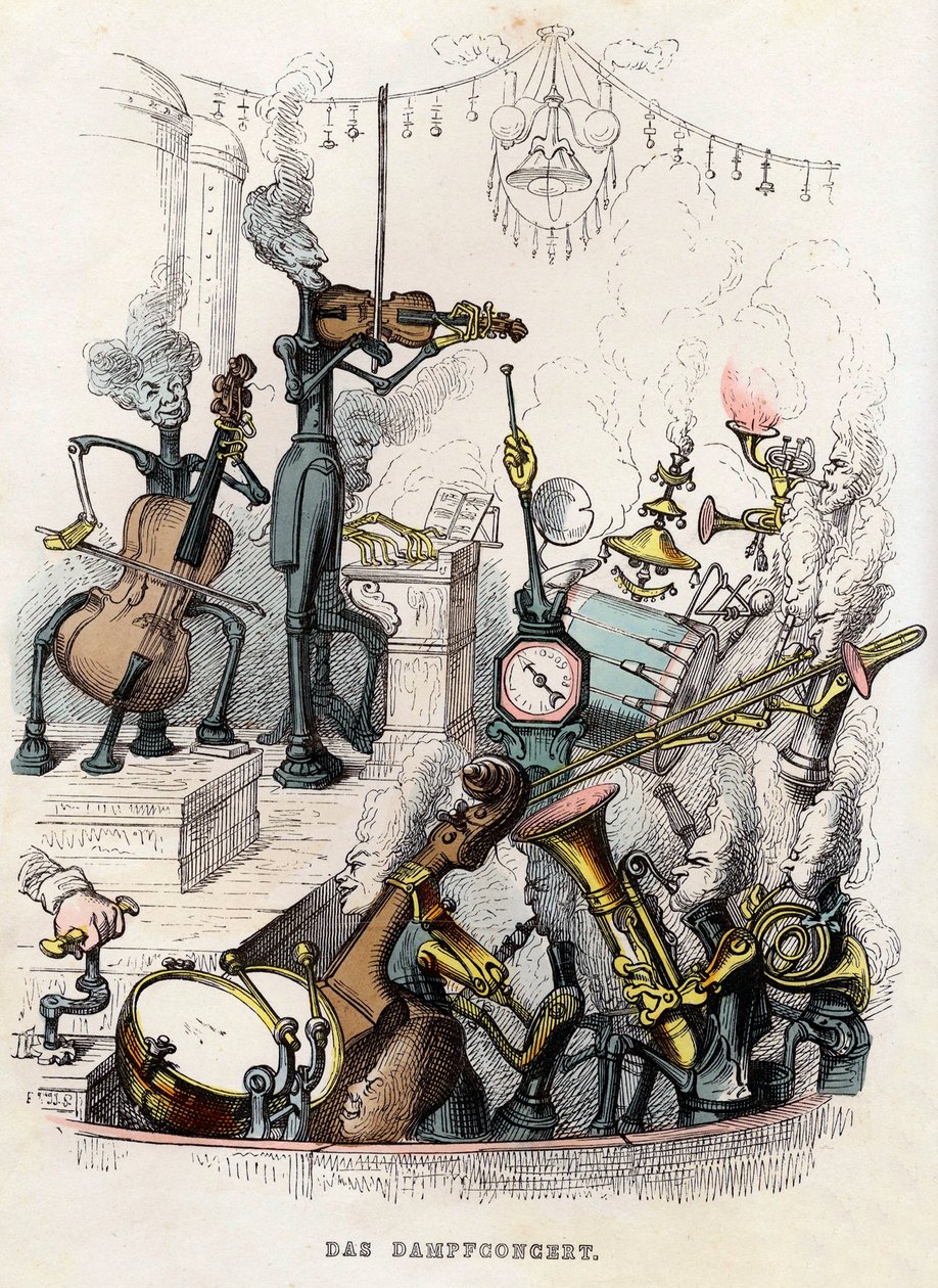 Dampkoncert, 1844. af Jean Jacques Grandville
