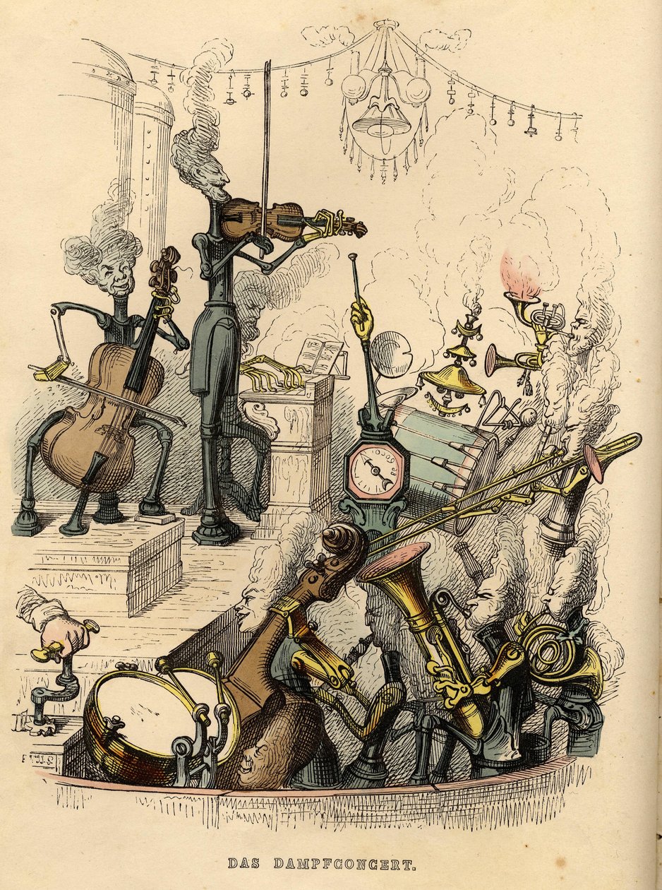 Dampkoncert, 1844 af Jean Jacques Grandville