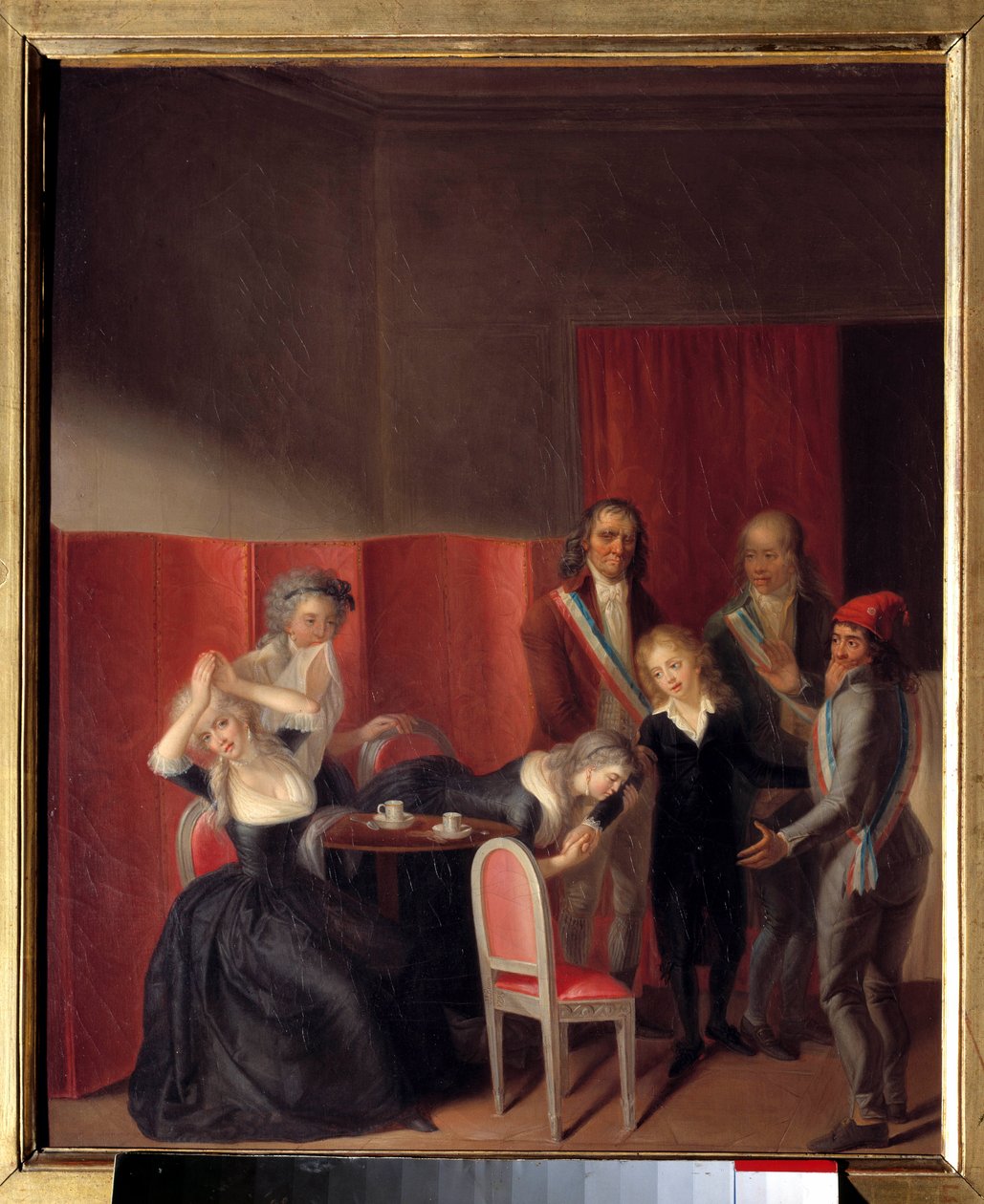 Ludvig XVII blev adskilt fra sin mor Marie Antoinette den 3. juli 1793 i Temple-fængslet. Maleri af Jean Jacques Hauer (1751-1829) af Jean Jacques Hauer