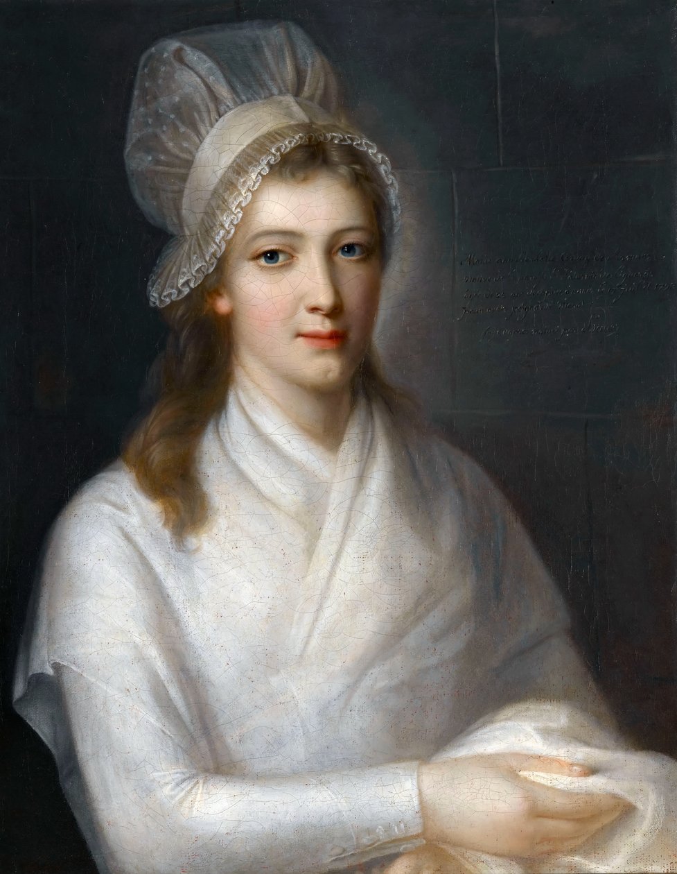 Portræt af Charlotte Corday 1768-1793 af Jean Jacques Hauer