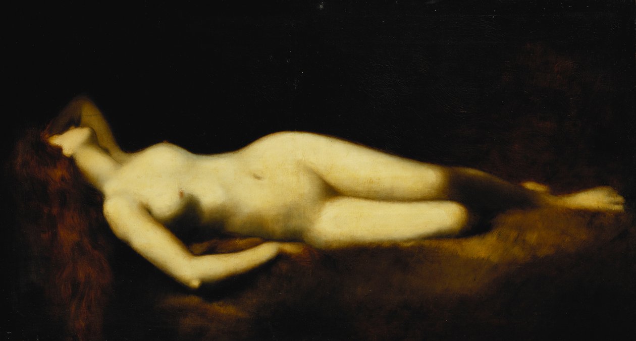 En tilbagelænet nøgen, af Jean Jacques Henner