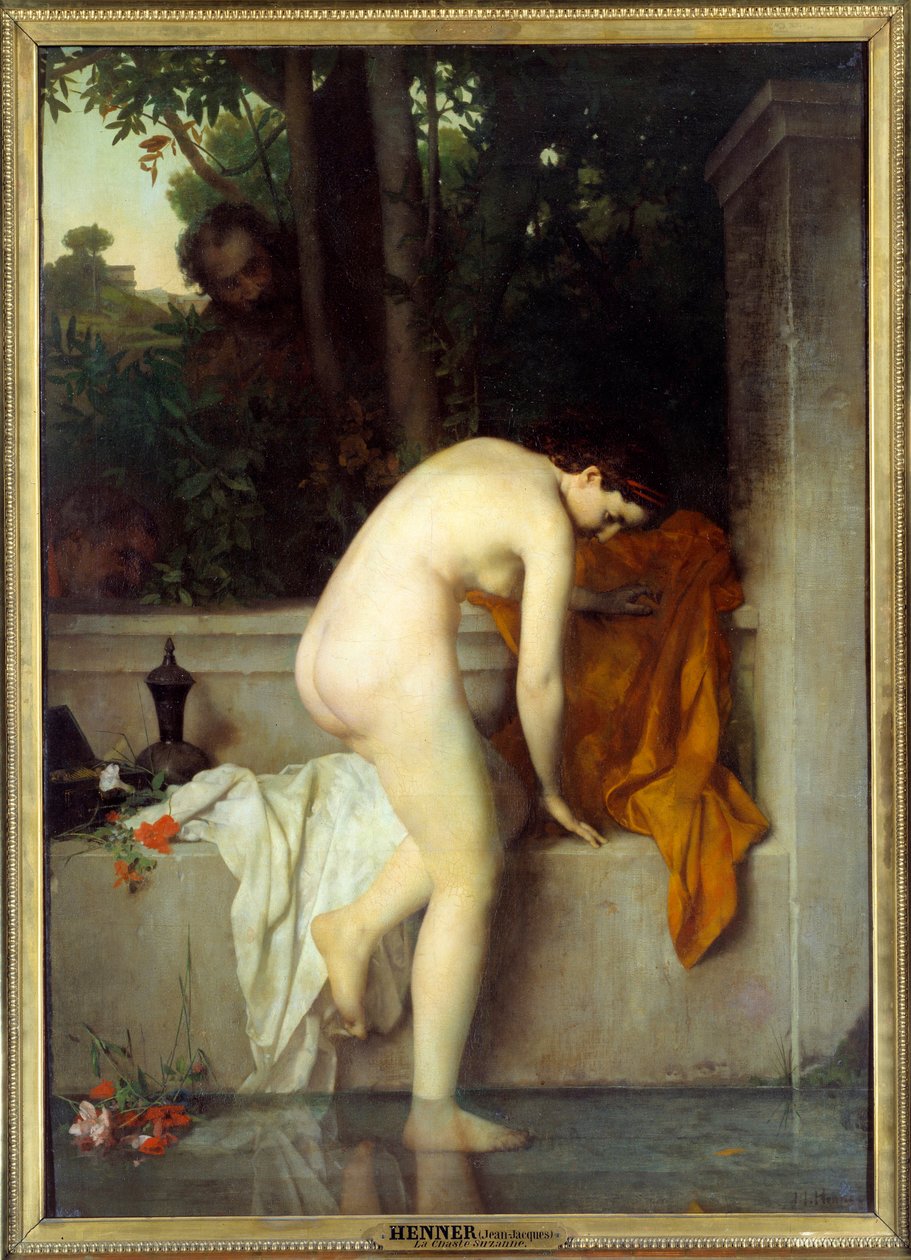 Kysk Suzanne siger Suzanne i badet. Maleri af Jean Jacques Henner (1829-1905) af Jean Jacques Henner