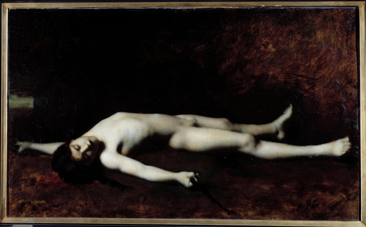 Fransk revolution: "" La mort du tambour Joseph Bara (1779-1793)"" Maleri af Jean Jacques Henner (1829-1905) 1800-tallets Orleans. Museum for Skønne Kunster af Jean Jacques Henner