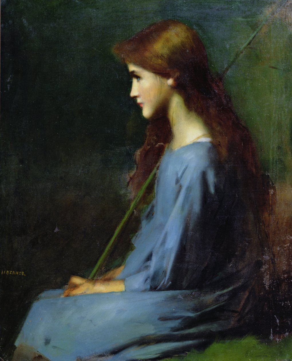 Lille hyrdinde, 1800-tallet, af Jean Jacques Henner