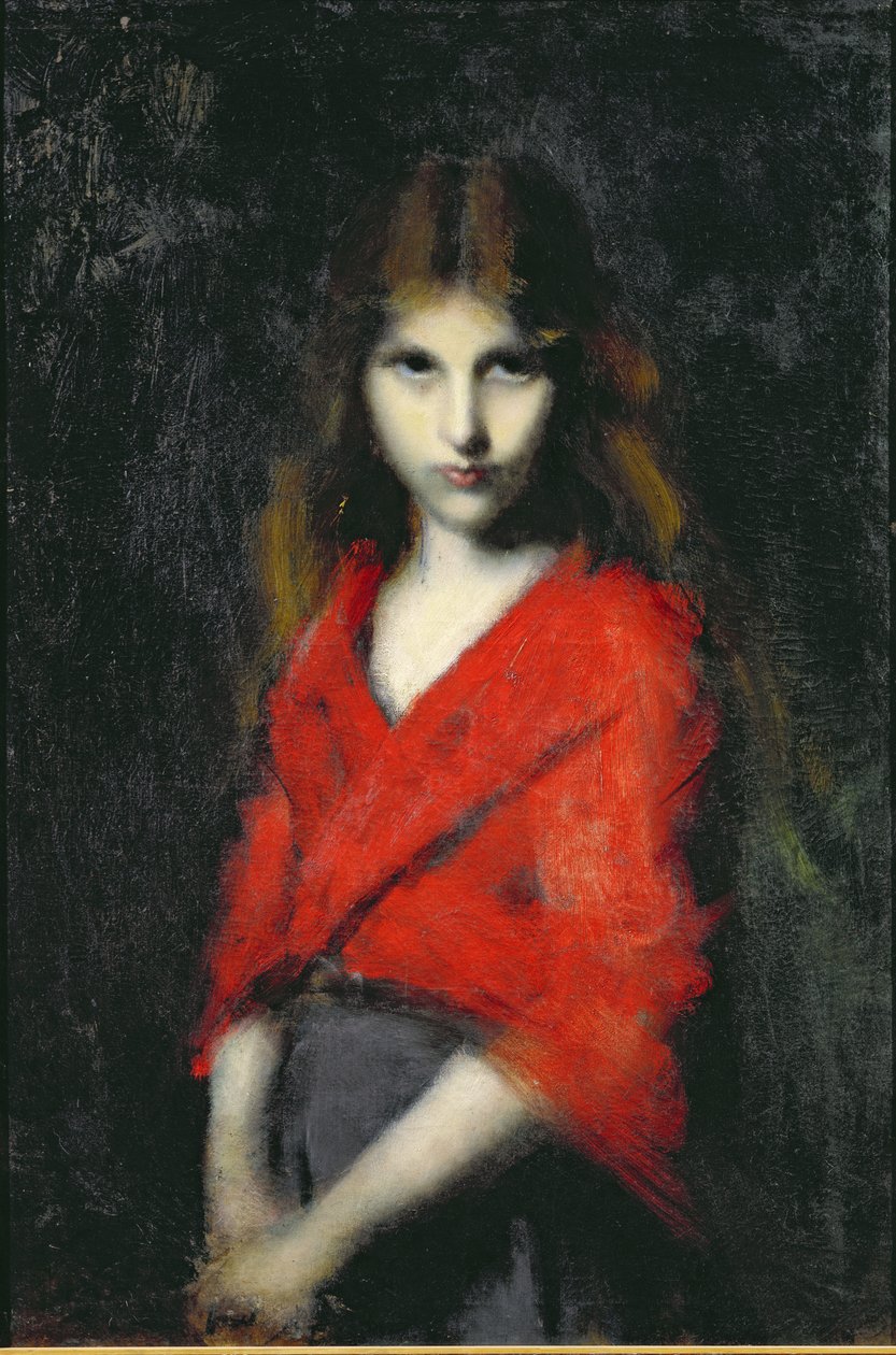 Portræt af en ung pige, The Shiverer af Jean Jacques Henner