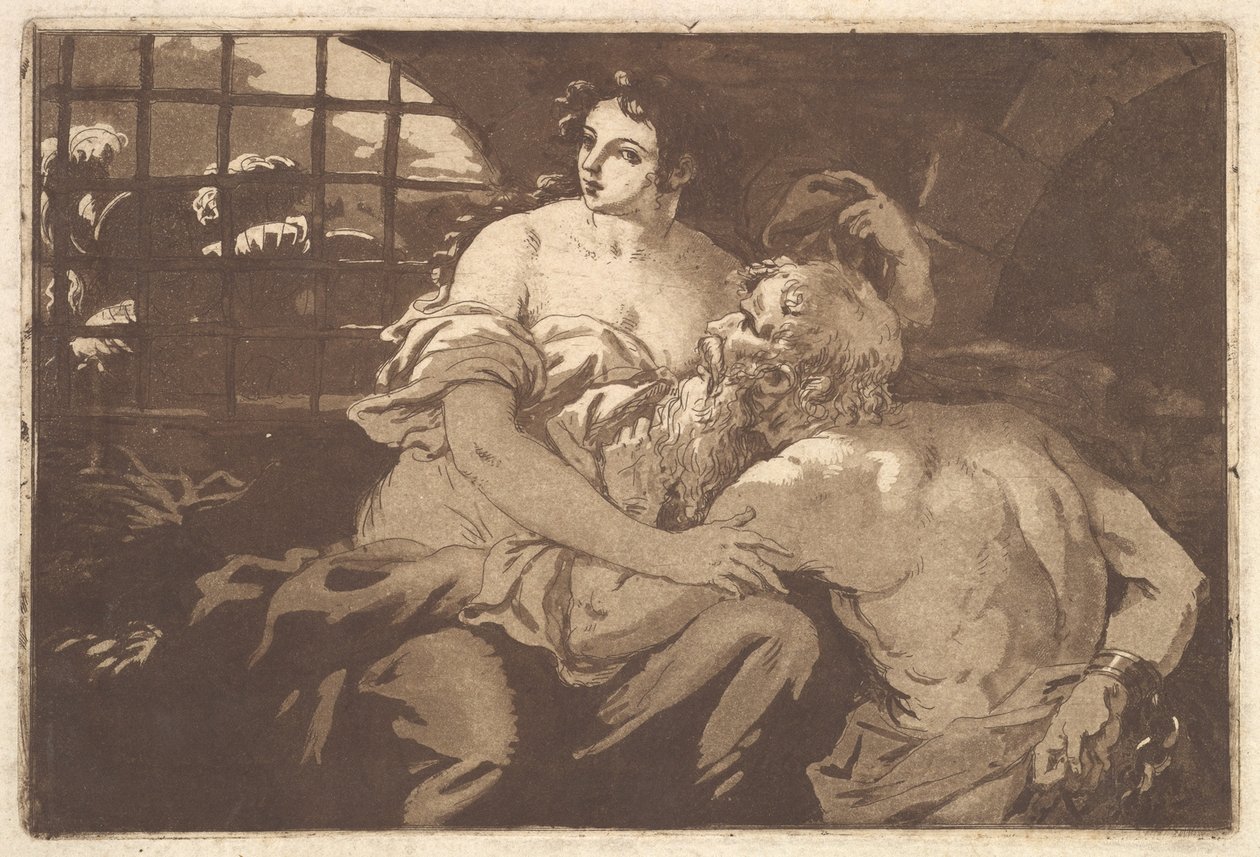 Roman Charity, i et album indeholdende Recueil de Compositions par..., 1782-1821. af Jean Jacques Lagrenee