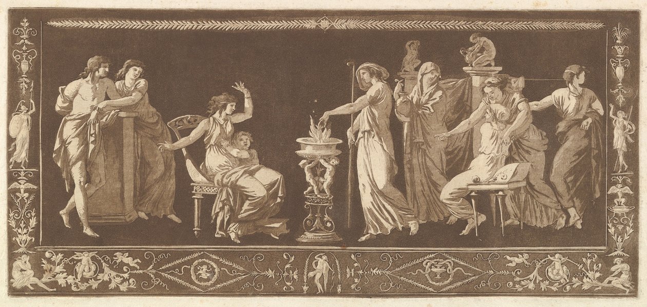 Scene of Sacrifice Antique Sacrifice, fra samling af forskellige kompositioner Friser og..., 1784. af Jean Jacques Lagrenee