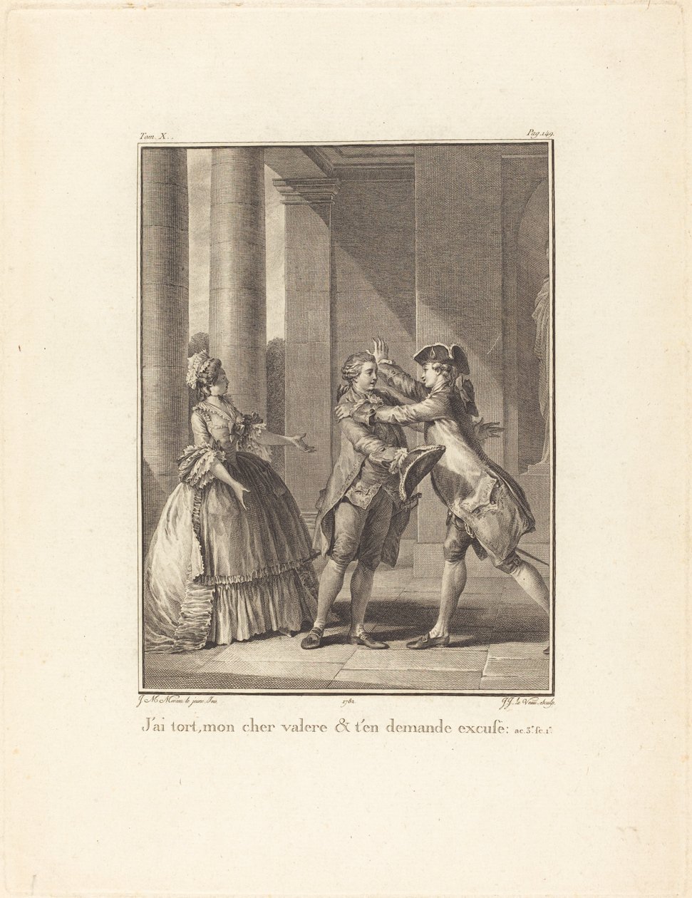 Jeg tager fejl, min kære Valère, og bede om undskyldning af Jean Jacques Le Veau after Jean Michel Moreau