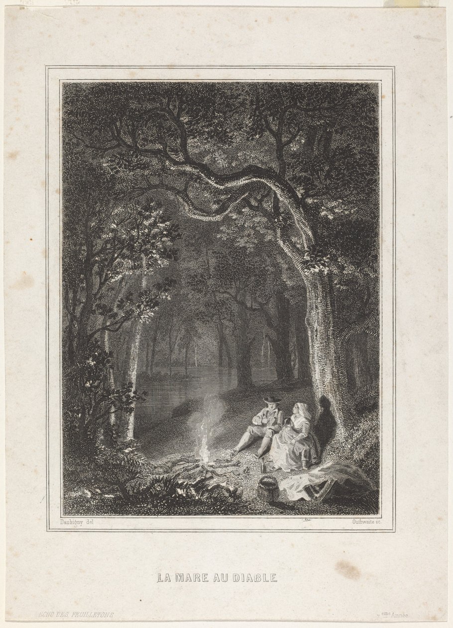 Djævlens dam af Jean Jacques Outhwaite, after Charles François Daubigny