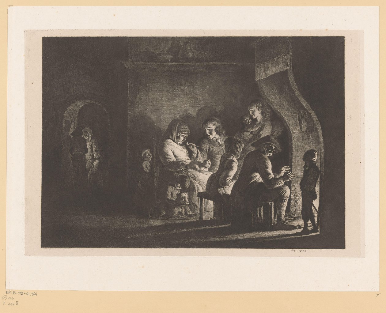 Bondefamilie omkring et bål af Jean Jacques de Boissieu