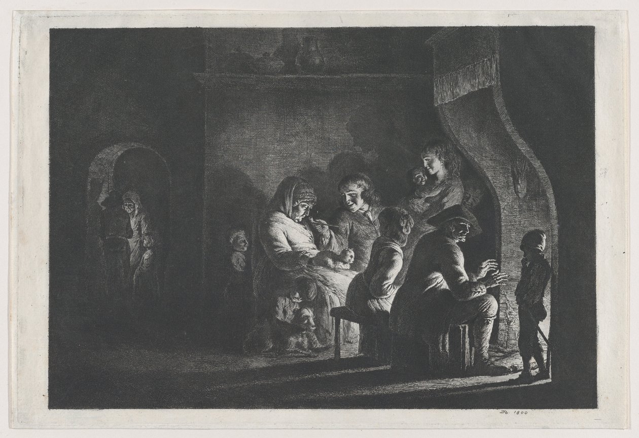 Aften i landsbyen, 1800. af Jean Jacques de Boissieu