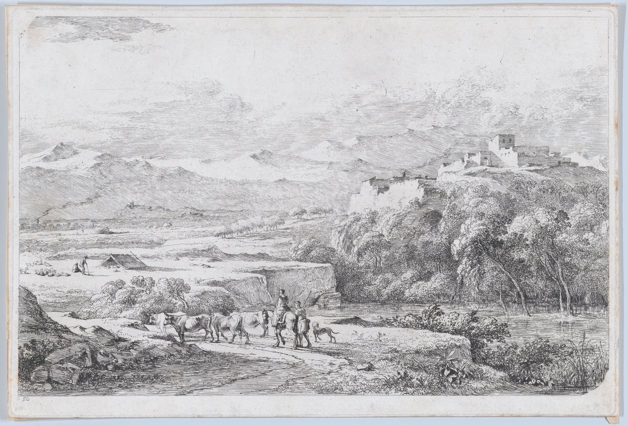 Landskab efter Van der Cabel, ca. 1773. af Jean Jacques de Boissieu
