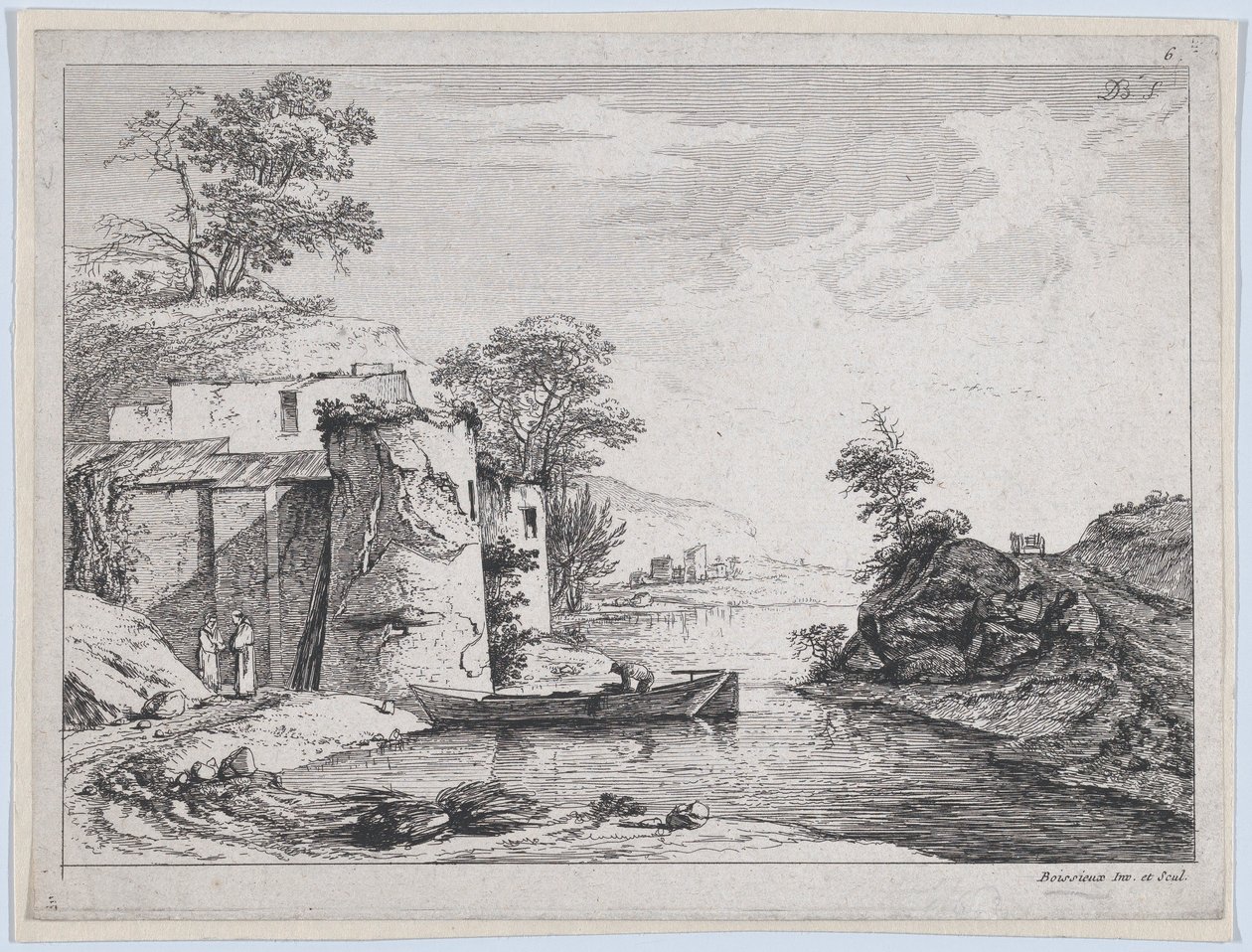 Gamle tårne på en flodbred, 1763. af Jean Jacques de Boissieu