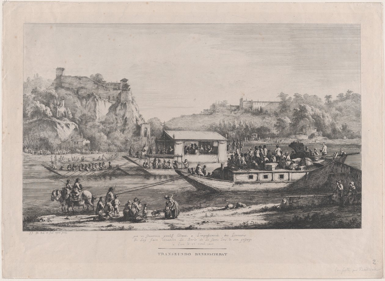 Pave Pius VII på Saône, 1805. af Jean Jacques de Boissieu