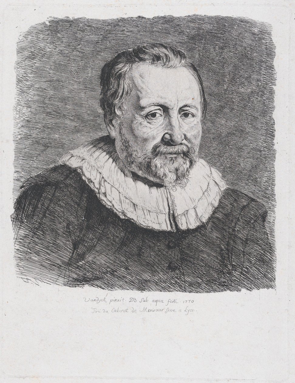 Portræt, efter Van Dyck, 1770. af Jean Jacques de Boissieu