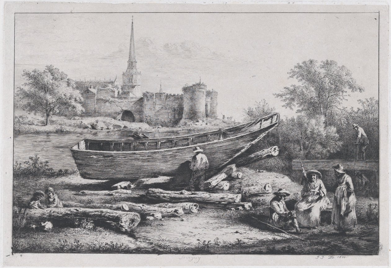 Byggepladsen i Savigny, 1803. af Jean Jacques de Boissieu