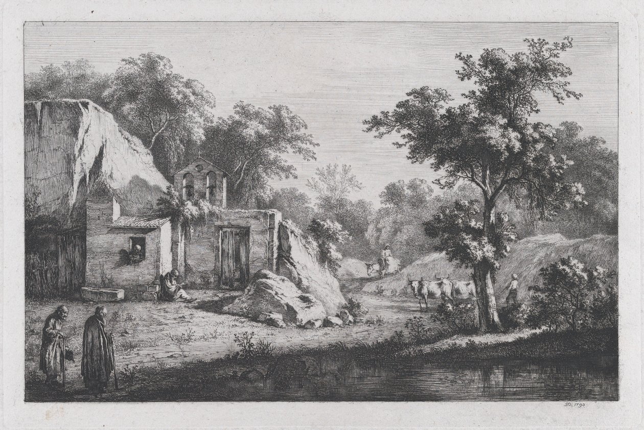 Den Lille Eremitage, 1793. af Jean Jacques de Boissieu