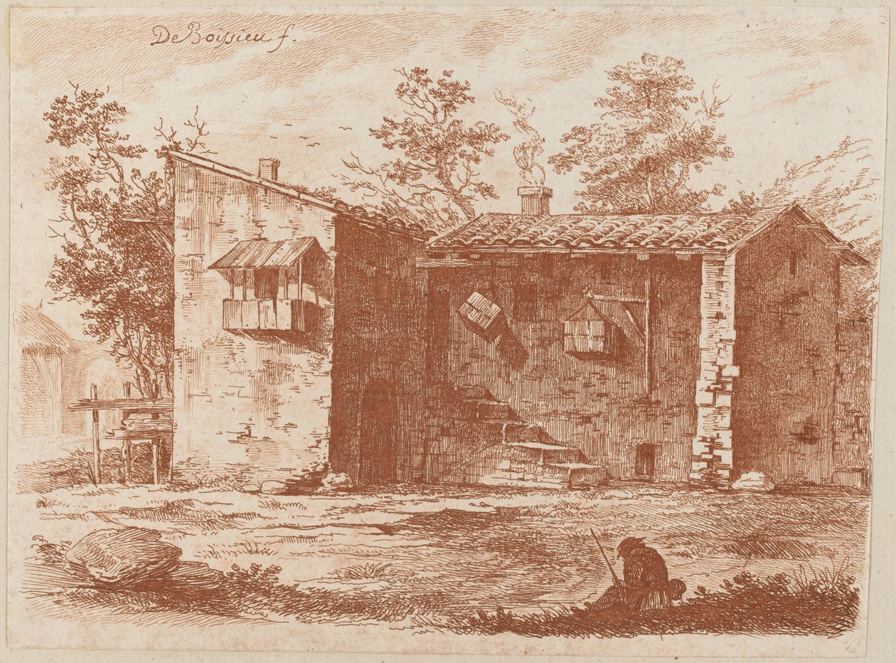 To huse med tegltag af Jean-Jacques de Boissieu