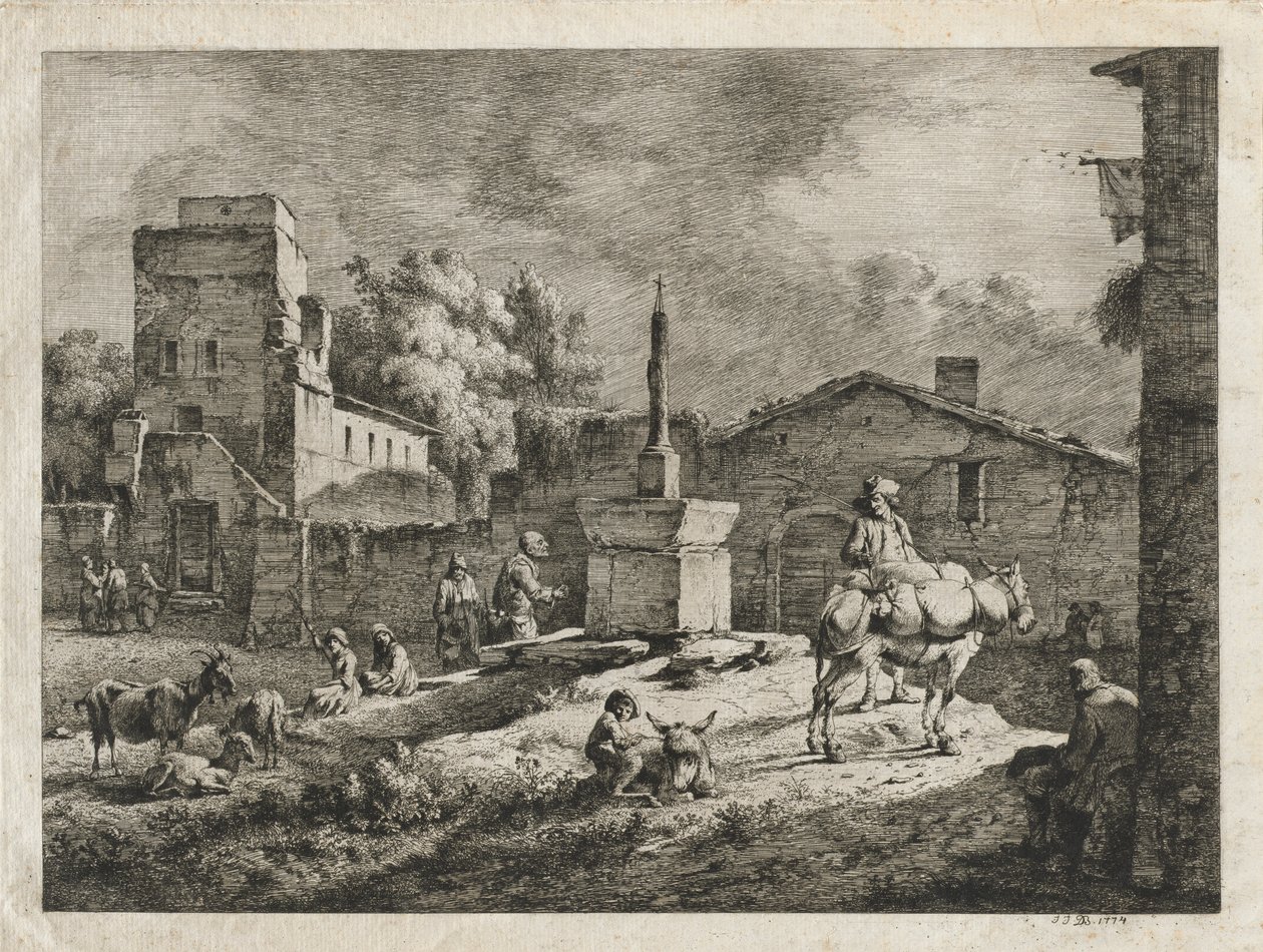 Udsigt over Saint-Andeol, 1774. af Jean Jacques de Boissieu