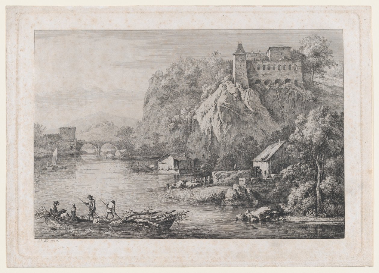 Udsigt over de barfodede karmelitters kloster i Lyon, 1807. af Jean Jacques de Boissieu