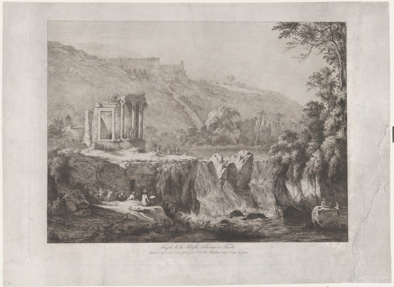 Udsigt over Temple of the Tiburtine Sibyl, 1809. af Jean Jacques de Boissieu