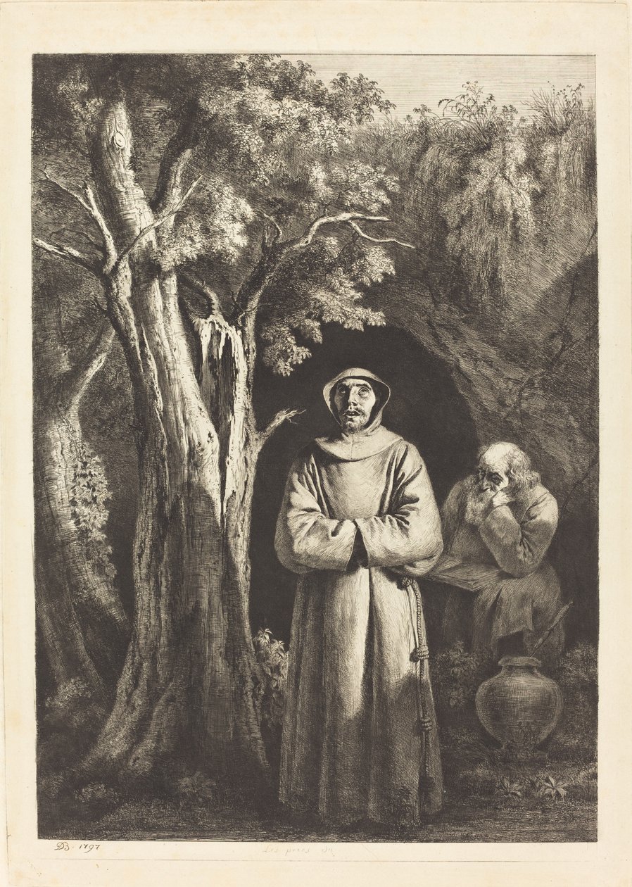 Ørkenmunke af Jean Jacques de Boissieu after Francisco