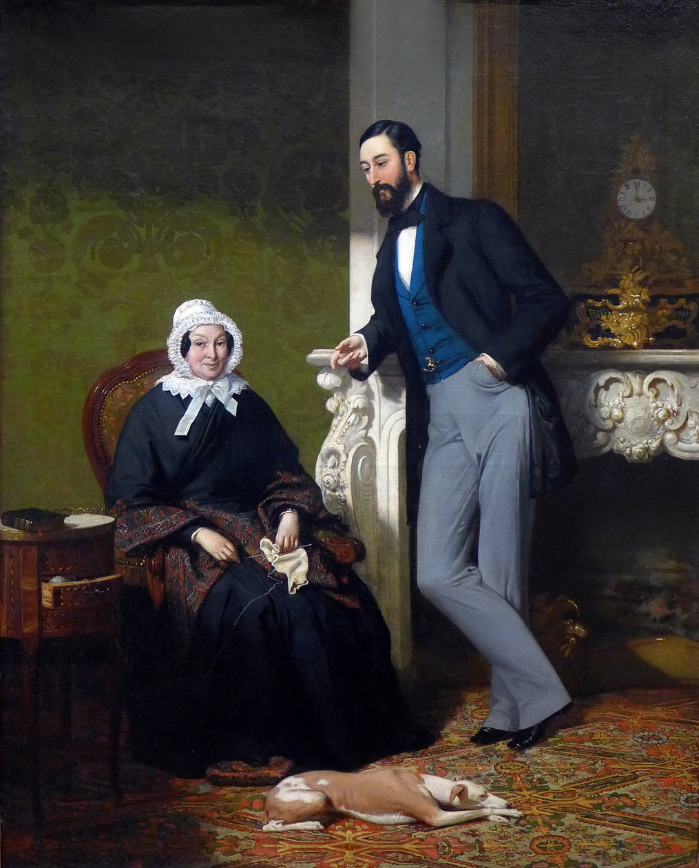 Portræt af Madame Coste née Reboulh og hende hans Alphonse Coste-ReBoulh af Jean Jalabert