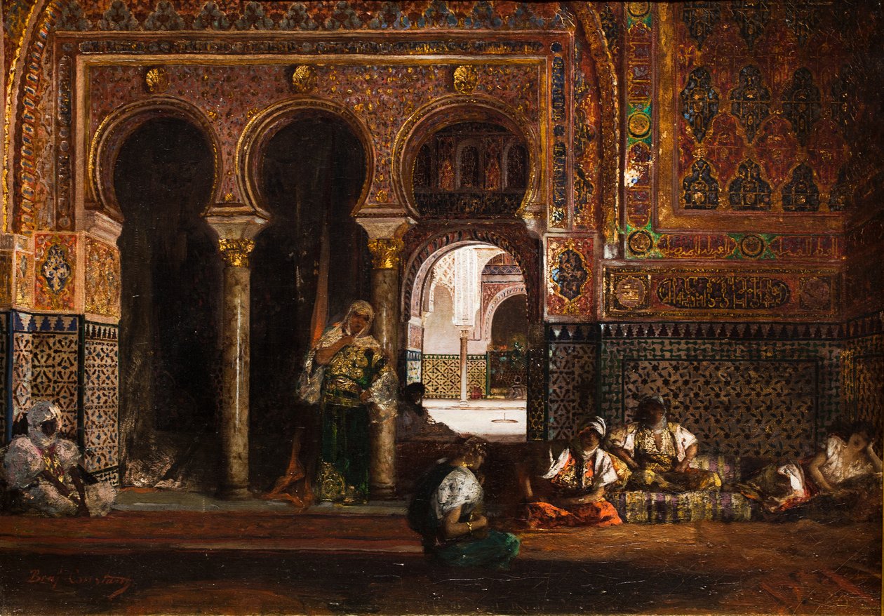Haremsscene, fem kvinder, ca. 1880 (Olie på lærred) af Jean Joseph Benjamin Constant