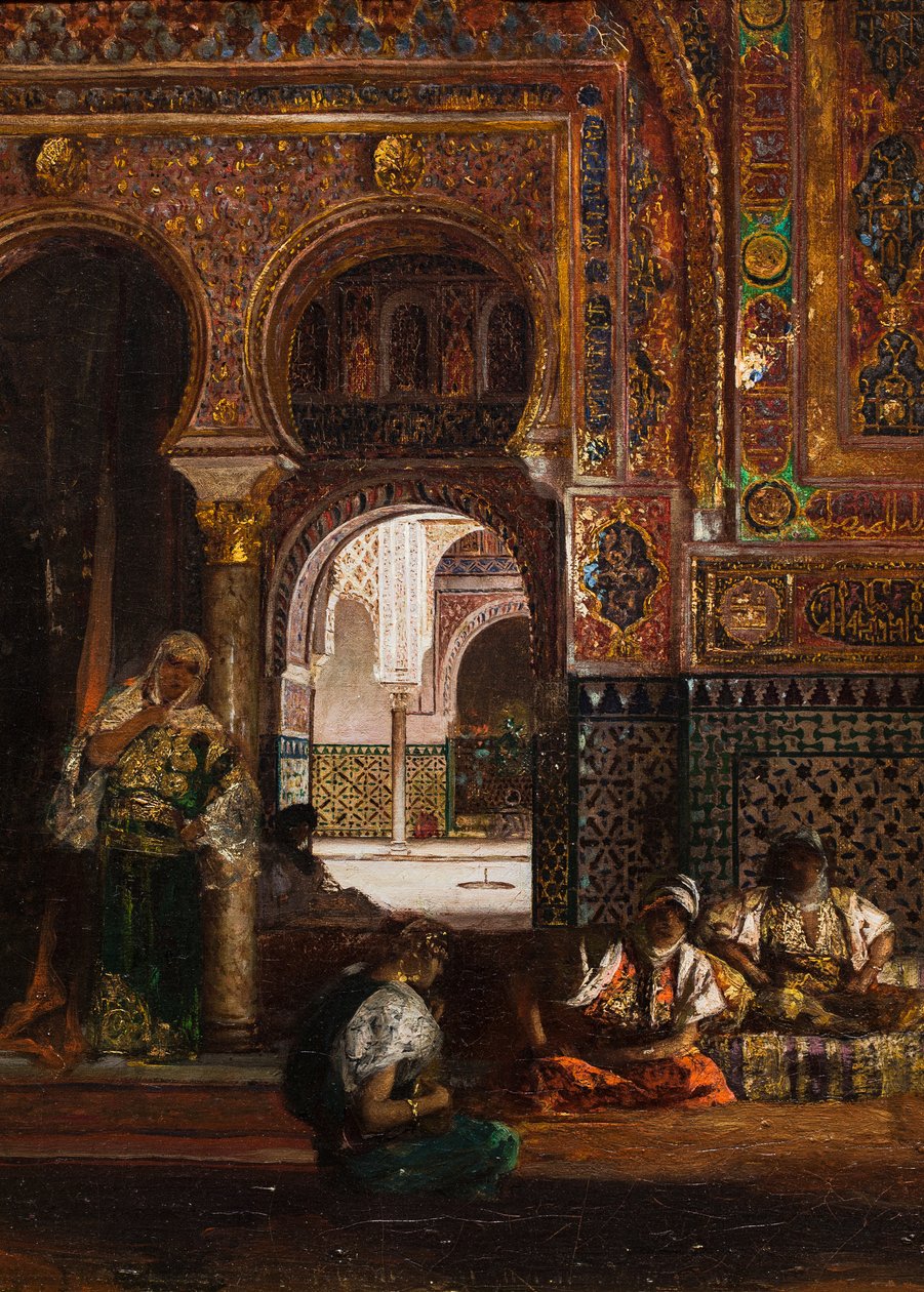 Haremsscene, fem kvinder, ca. 1880 (Olie på lærred) af Jean Joseph Benjamin Constant