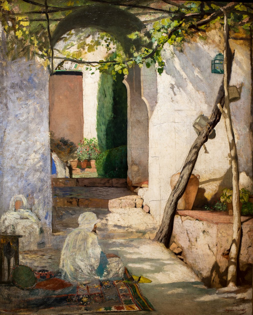 Marokkansk gårdhave, før 1880 (Olie på lærred) af Jean Joseph Benjamin Constant