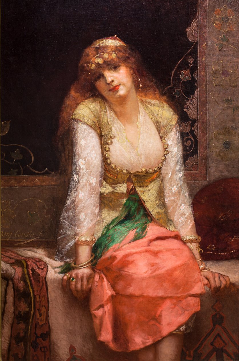 Oriental Beauty, før eller omkring 1880 (Olie på lærred) af Jean Joseph Benjamin Constant