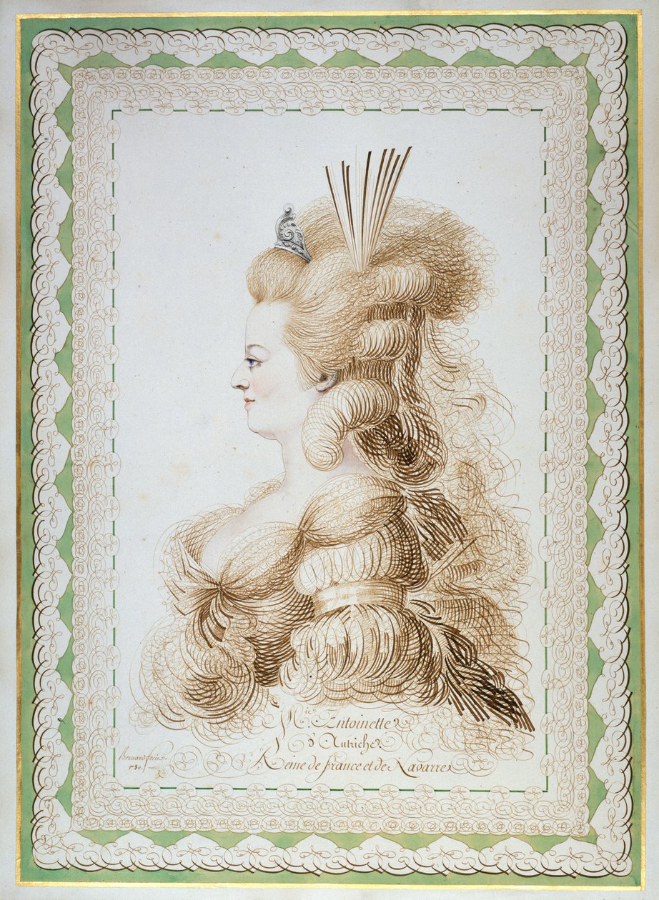 Portræt af Marie Antoinette 1755-1793, ærkehertuginde af Østrig og dronning af Frankrig..., 1780. af Jean Joseph Bernard