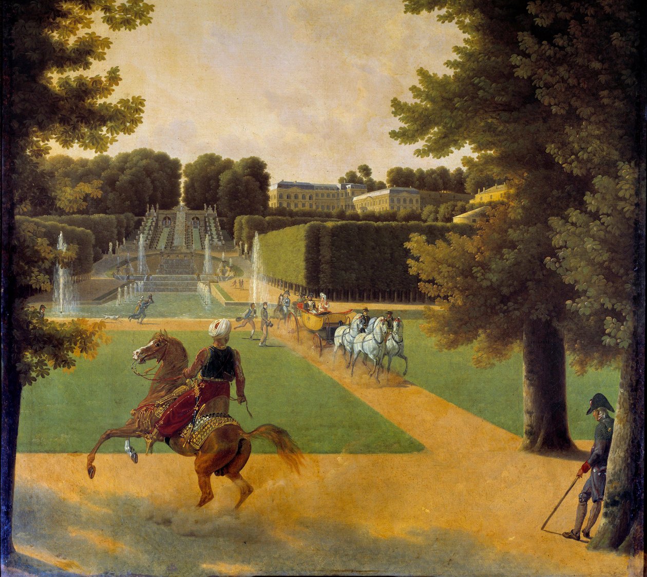 Gåturen i parken Saint Cloud Painting af Joseph Bidault (1758-1846) 1808 Paris, Musee Marmottan af Jean Joseph Bidault