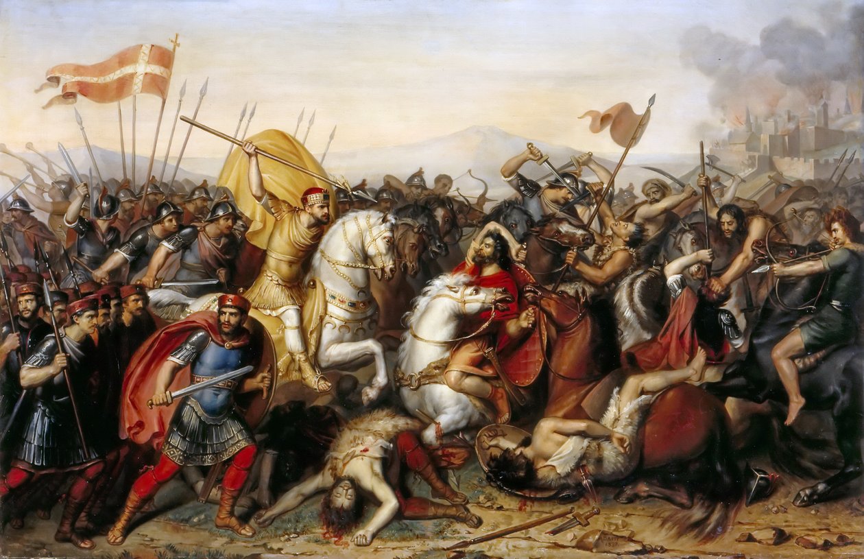 Slaget ved Saucourt-en-Vimeu den 3. august 881 af Jean Joseph Dassy