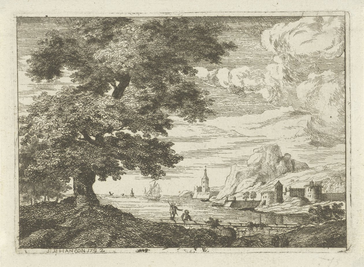 Forsvarsmur ved en kyst af Jean Joseph Hanson