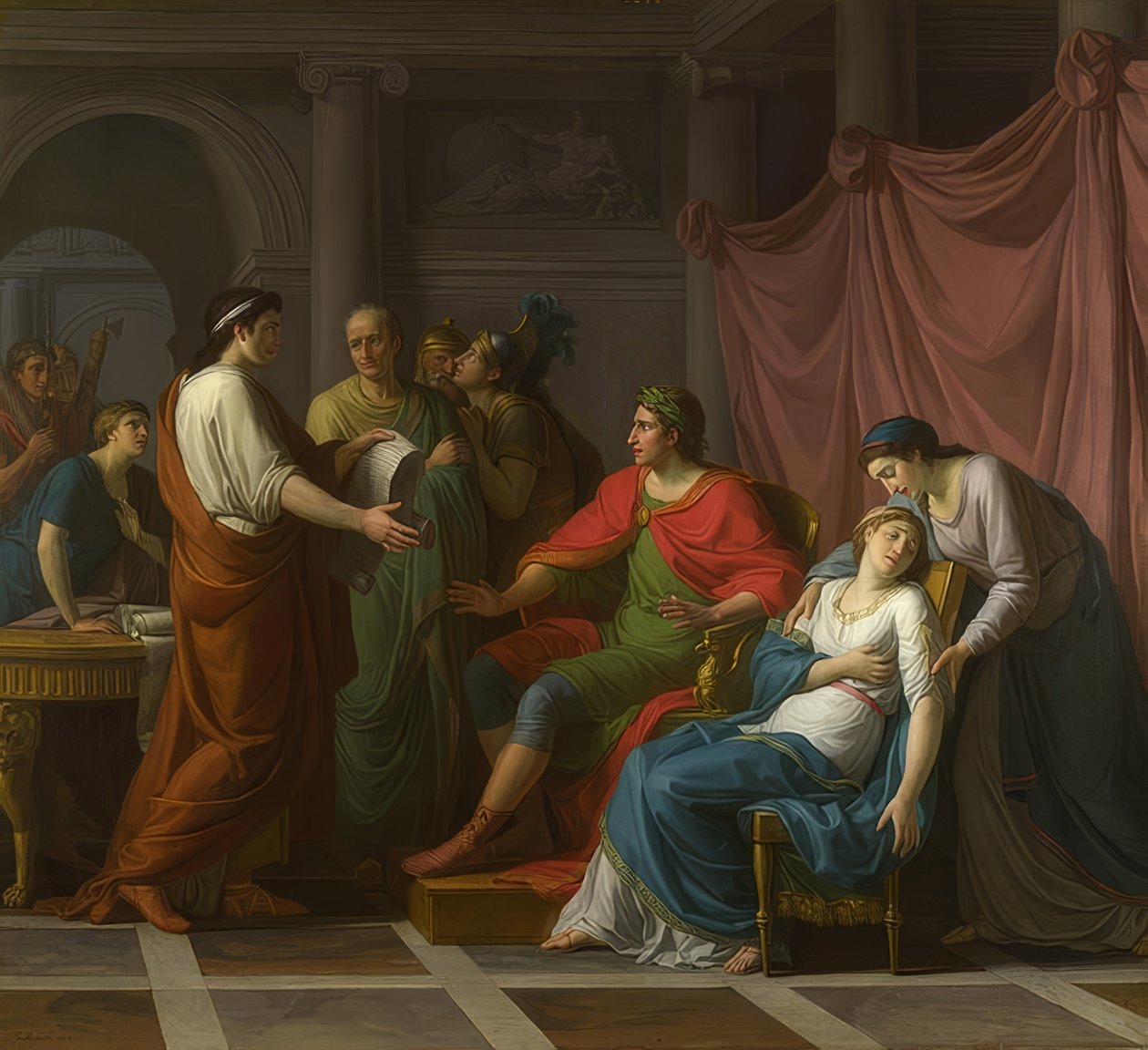 Virgil læser for Augustus og Octavia fra Æneiden. 1787 af Jean Joseph Taillasson