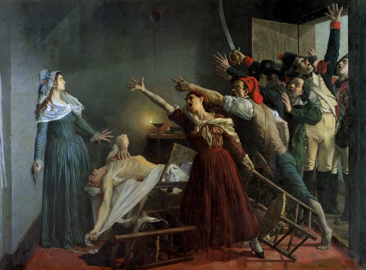 Mordet på Marat, 1886 af Jean Joseph Weerts