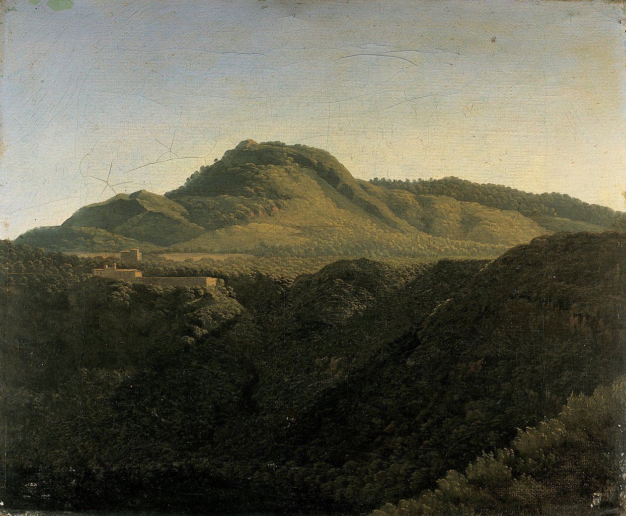 Udsigt over den romerske Campagna med Nemi-søen af Jean Joseph Xavier Bidauld