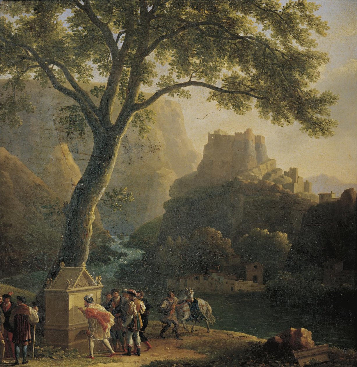 Fransk: François Ier à la fontaine de Vaucluse François I ved springvandet i Vaucluse af Jean Joseph Xavier Bidauld