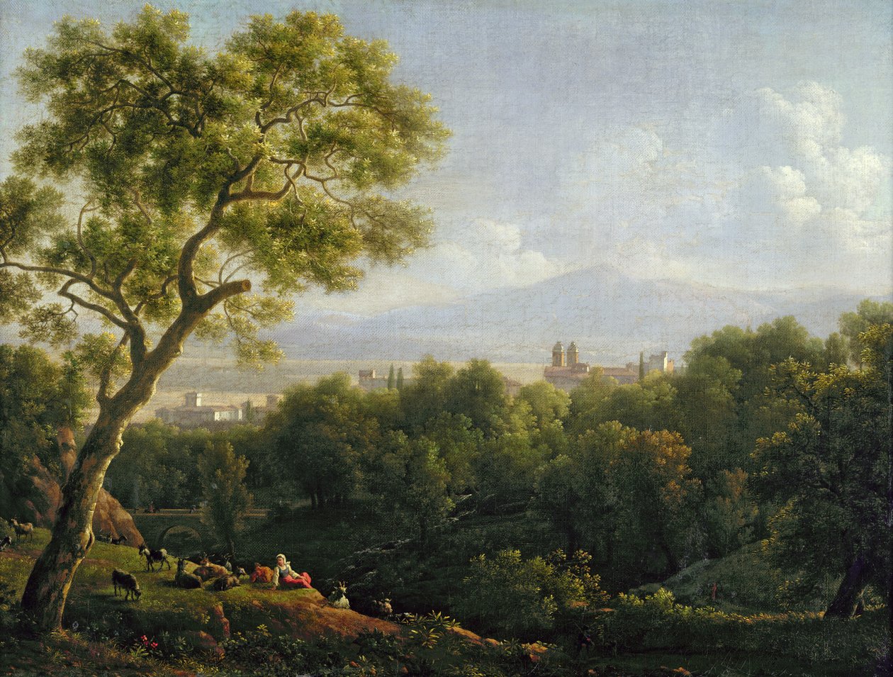 Udsigt over Frascati (olie på lærred) af Jean Joseph Xavier Bidauld