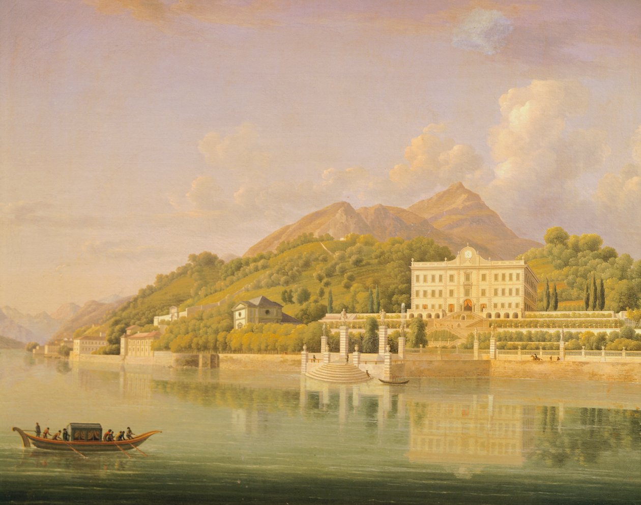 Villa Carlotta i Tremezzo ved Comosøen, af Jean-Joseph-Xavier Bidauld (1758-1846), Italien af Jean Joseph Xavier Bidauld