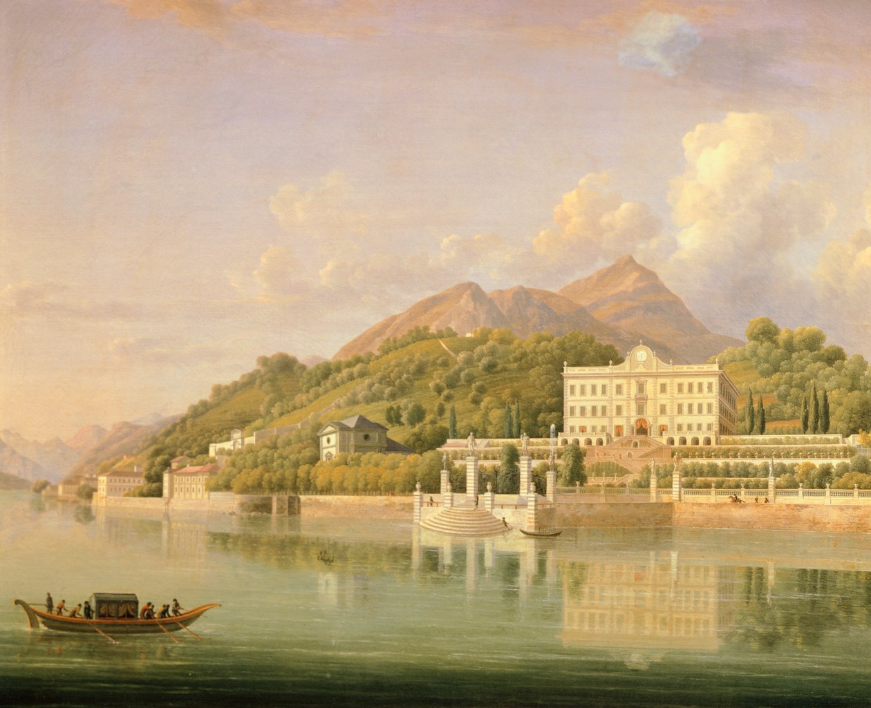 Villa Carlotta i Tremezzo ved Comosøen, af Jean Joseph Xavier Bidauld (1758-1846), Italien af Jean Joseph Xavier Bidauld